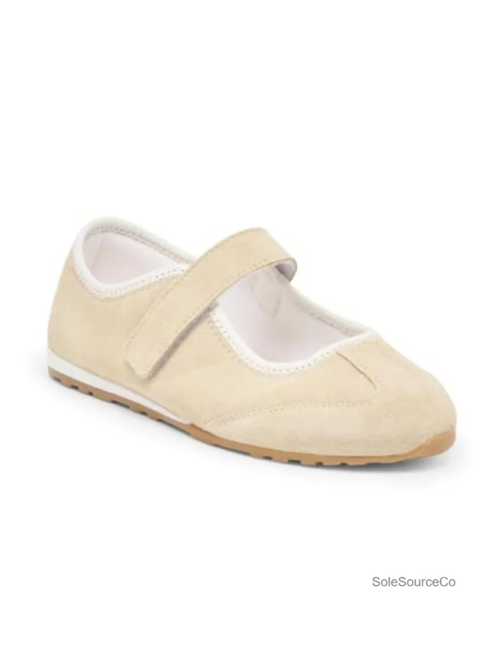 Faux Suede Mary Jane Ballet Flats Slip On Walking Shoes with Memory Foam